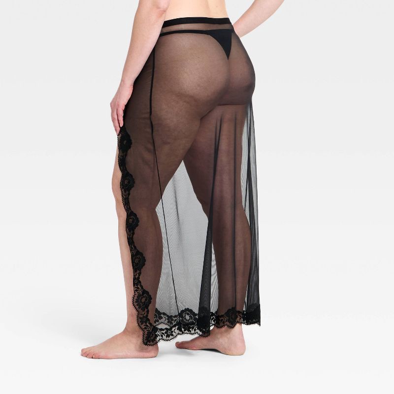 slide 5 of 5, Women's Mesh & Lace Lingerie Slip Skirt - Auden™ Black M, 1 ct