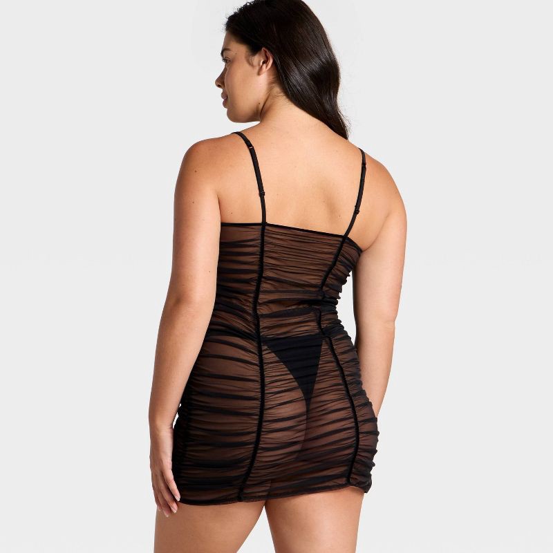 slide 5 of 5, Women's Mesh Lingerie Slip Dress - Auden™ Black M, 1 ct