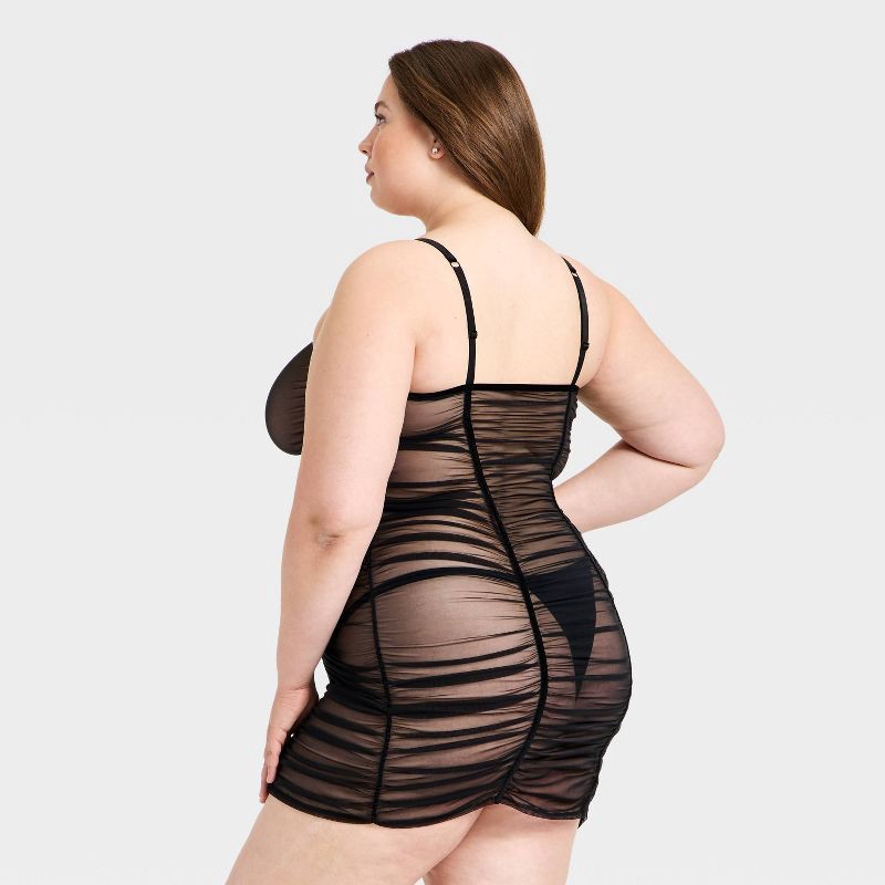 slide 2 of 3, Women's Mesh Lingerie Slip Dress - Auden™ Black XXL, 1 ct
