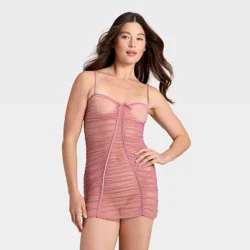 Women's Mesh Lingerie Slip Dress - Auden™ Mauve L