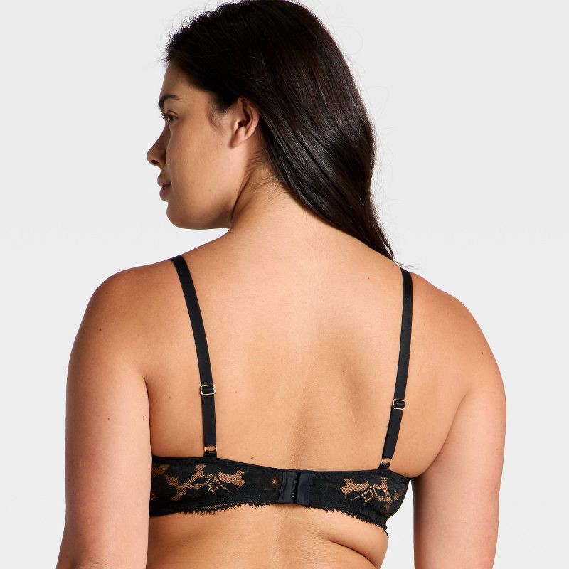 slide 5 of 5, Women's Lace Unlined Straight Neck Balconette Bra - Auden™ Black 32B, 1 ct