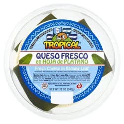 Tropical Block Queso Fresco Central American Cheese with Banana Leaf - 12oz