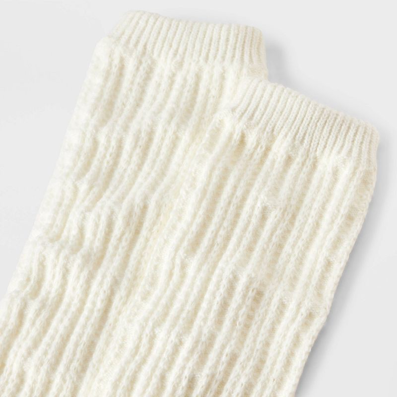 slide 4 of 4, Women's Textured Super Soft Legwarmer Boot Socks - Auden™ Ivory 4-10, 1 ct