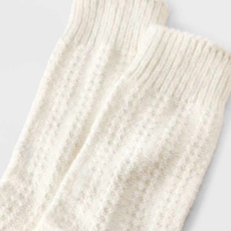 slide 3 of 3, Women's Ribbed Super Soft Crew Boot Socks - Auden™ Ivory 4-10, 1 ct