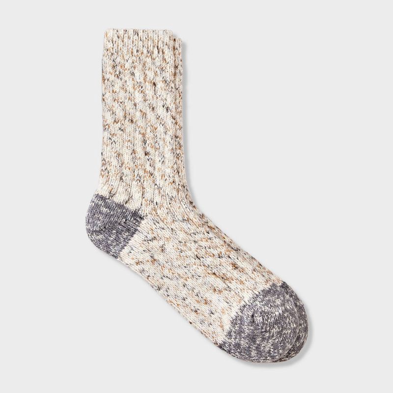 slide 1 of 3, Women's Space Dye Ribbed Super Soft Crew Boot Socks - Auden™ Ivory 4-10, 1 ct