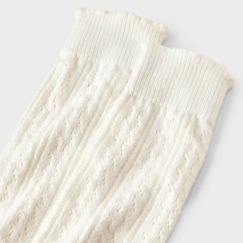 slide 3 of 3, Women's Pointelle Super Soft Knee High Boot Socks - Auden™ Ivory 4-10, 1 ct