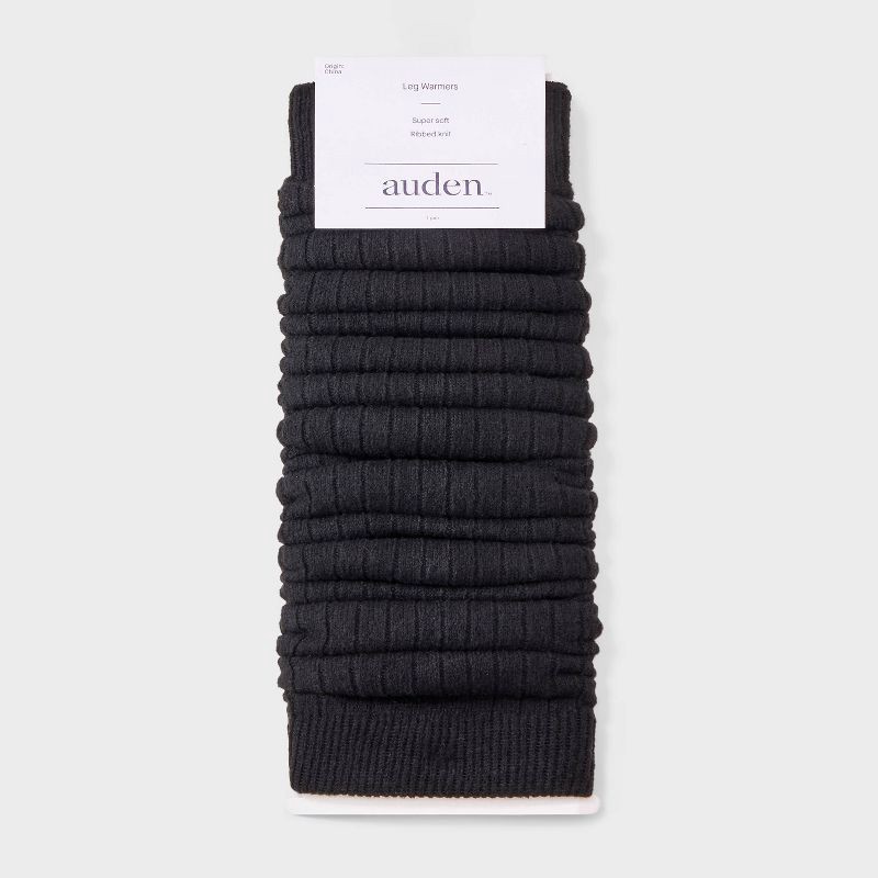 slide 3 of 4, Women's Ribbed Super Soft Legwarmer Boot Socks - Auden™ Heather Black 4-10, 1 ct