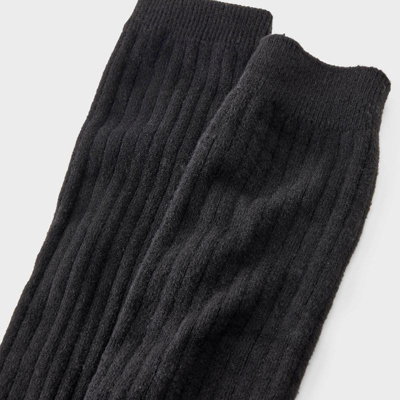slide 4 of 4, Women's Ribbed Super Soft Legwarmer Boot Socks - Auden™ Heather Black 4-10, 1 ct