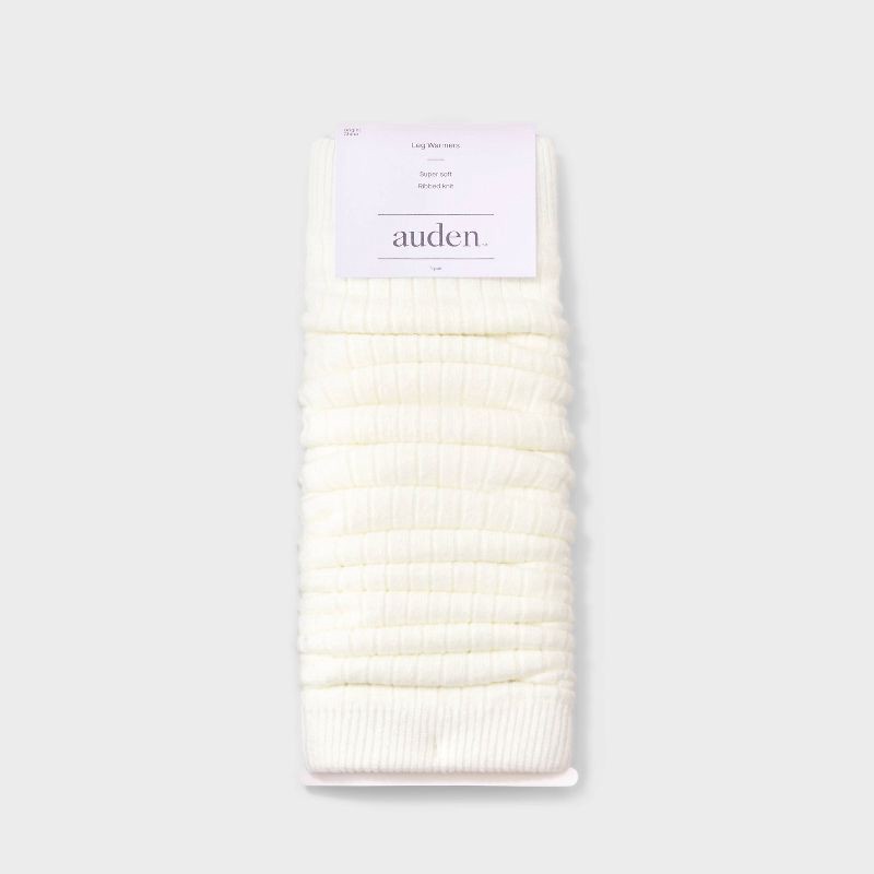 slide 3 of 4, Women's Ribbed Super Soft Legwarmer Boot Socks - Auden™ Heather Ivory 4-10, 1 ct