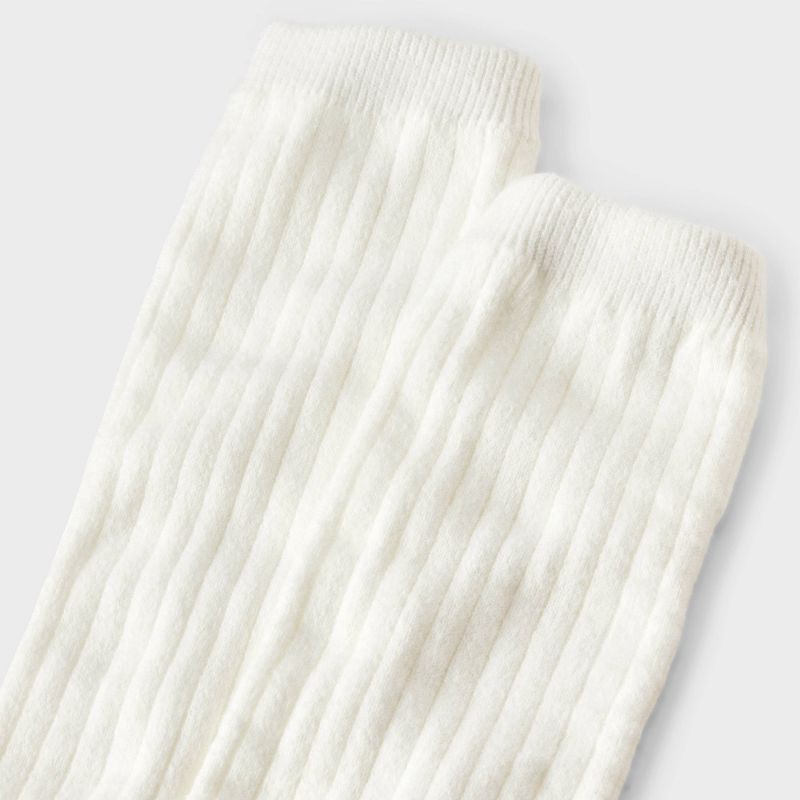 slide 4 of 4, Women's Ribbed Super Soft Legwarmer Boot Socks - Auden™ Heather Ivory 4-10, 1 ct