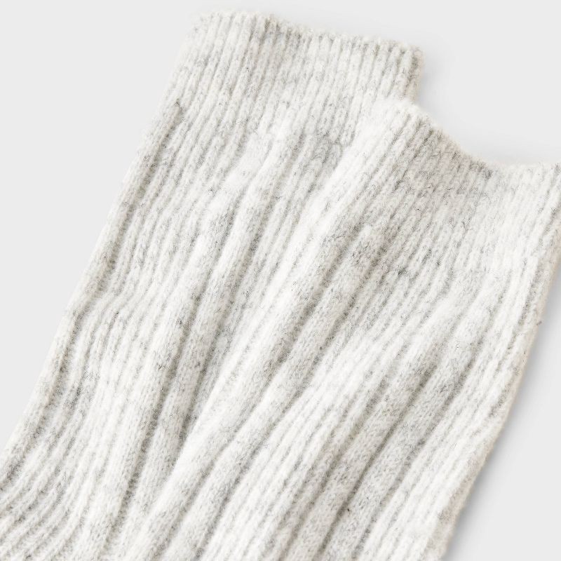 slide 3 of 3, Women's Textured Ribbed Super Soft Crew Boot Socks - Auden™ Ivory Heather 4-10, 1 ct