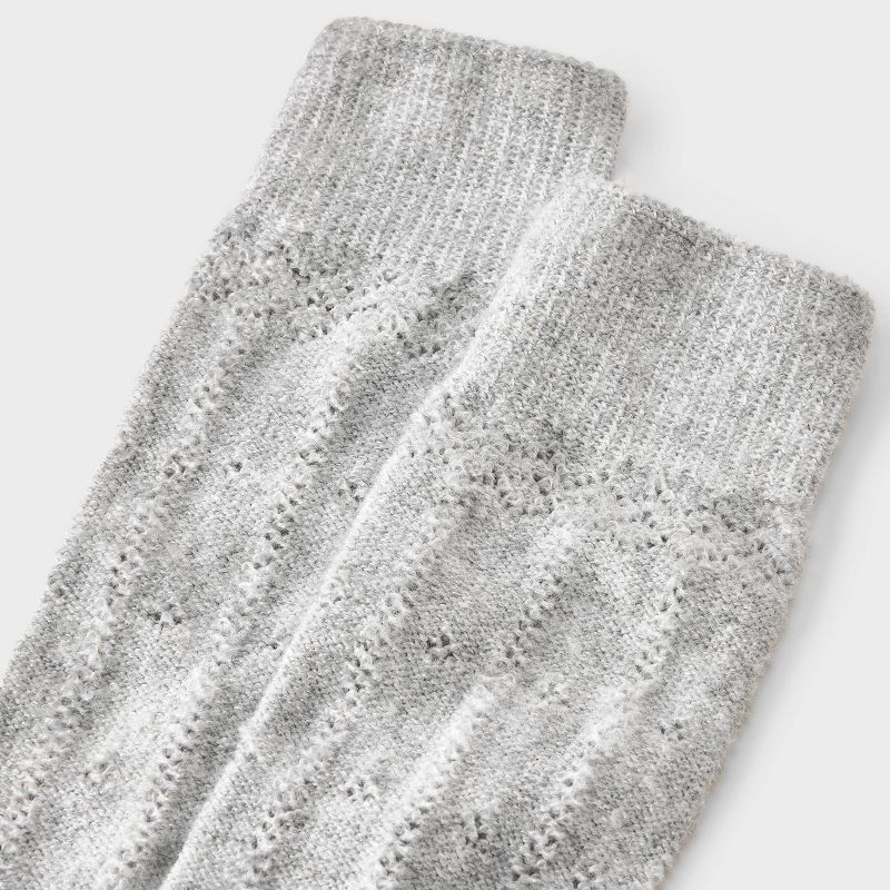 slide 3 of 3, Women's Pointelle Super Soft Knee High Boot Socks - Auden™ Heather Gray 4-10, 1 ct