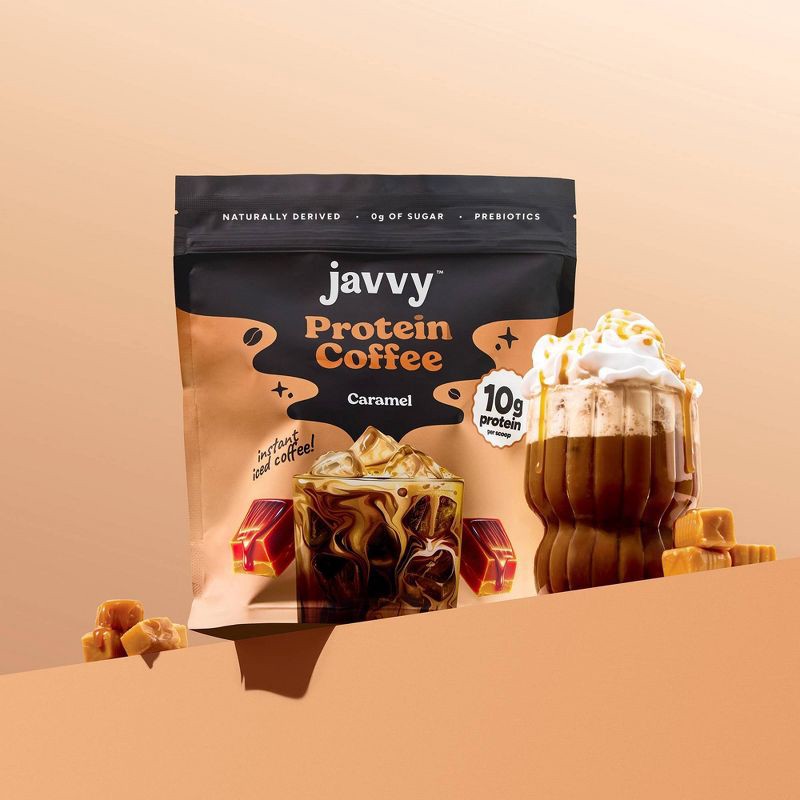 slide 5 of 6, Javvy Caramel Protein Instant Coffee - 9oz, 9 oz