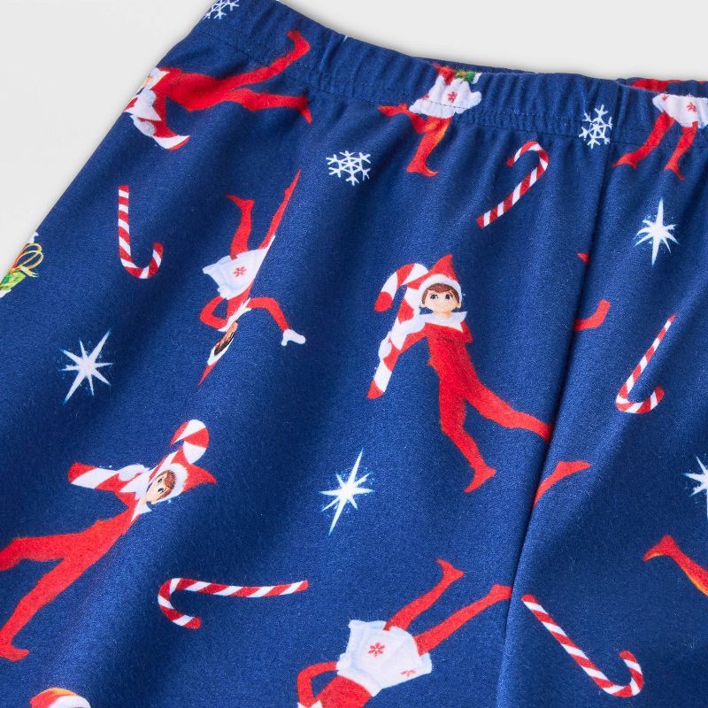 slide 4 of 4, Boys' 2pc Elf on the Shelf Christmas Coat Pajama Set - Blue S, 2 ct