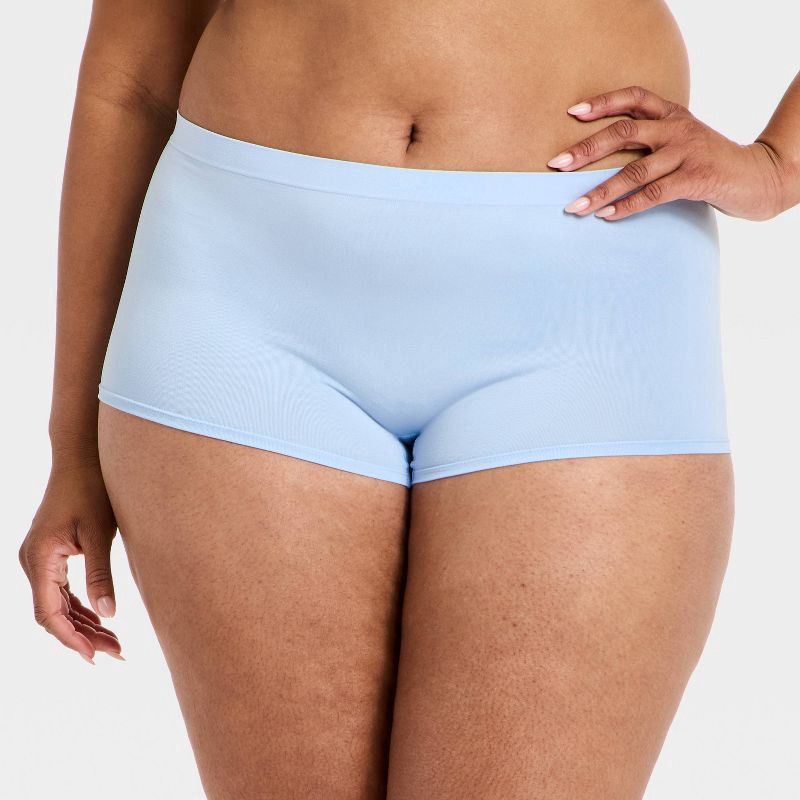 slide 1 of 3, Women's Seamless Boy Shorts Underwear- Auden™ Light Blue 1X, 1 ct