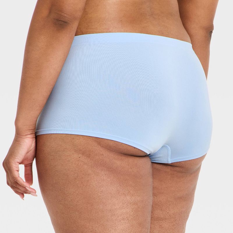 slide 3 of 3, Women's Seamless Boy Shorts Underwear- Auden™ Light Blue 3X, 1 ct