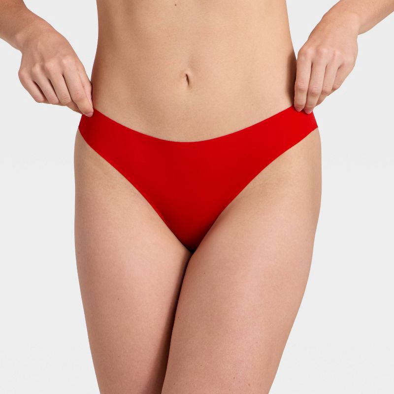 slide 1 of 5, Women's Invisible Edge Bikini Underwear - Auden™ Red XS, 1 ct