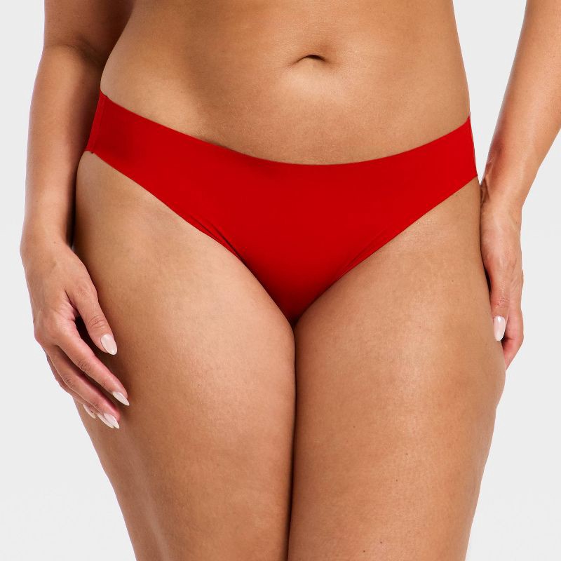 slide 4 of 5, Women's Invisible Edge Bikini Underwear - Auden™ Red S, 1 ct