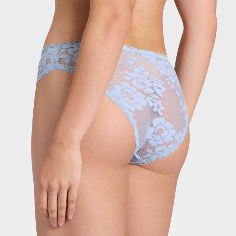 slide 2 of 5, Women's Lace V-Waist Bikini Underwear - Auden™ Light Blue XL, 1 ct