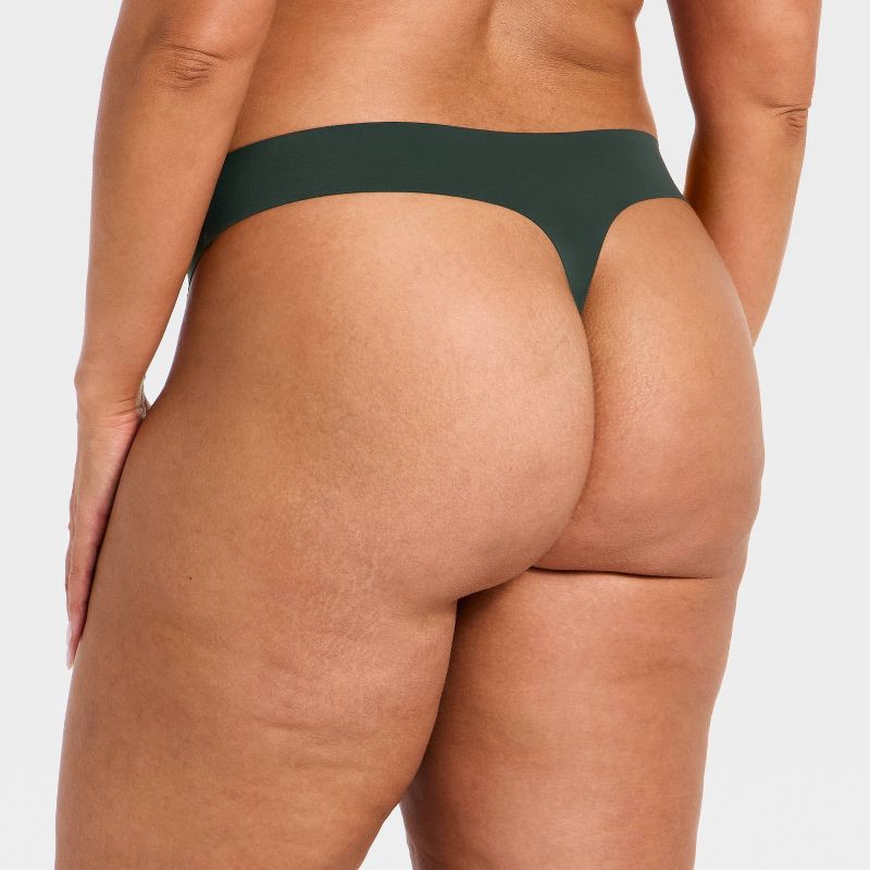slide 5 of 5, Women's Invisible Edge Thong Underwear - Auden™ Green L, 1 ct