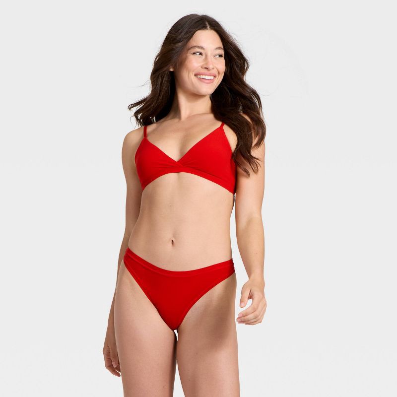 slide 3 of 5, Women's Luxury Collection Luxe Stretch Thong Underwear - Auden™ Red M, 1 ct