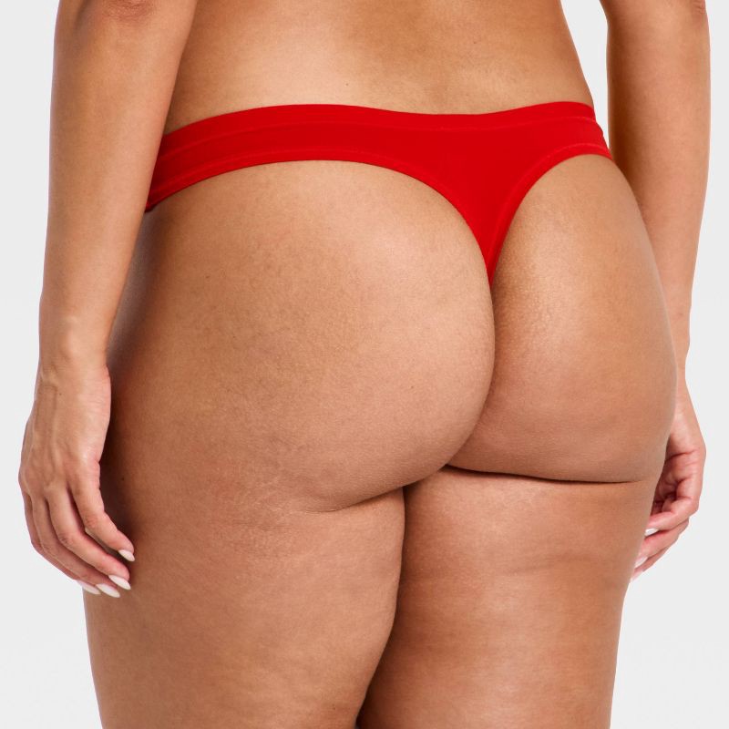 slide 5 of 5, Women's Luxury Collection Luxe Stretch Thong Underwear - Auden™ Red M, 1 ct