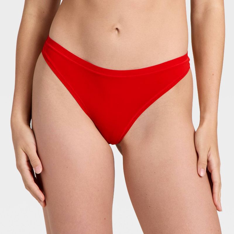 slide 1 of 5, Women's Luxury Collection Luxe Stretch Thong Underwear - Auden™ Red XL, 1 ct