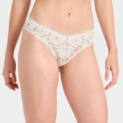 Women's Lace V-Waist Bikini Underwear - Auden™ White XS