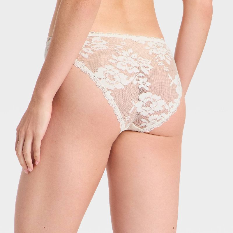 slide 2 of 5, Women's Lace V-Waist Bikini Underwear - Auden™ White XL, 1 ct