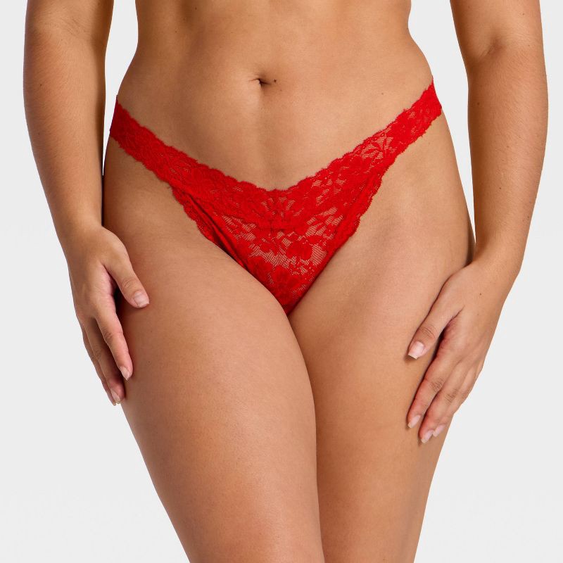 slide 4 of 5, Women's All Over Lace Thong Underwear - Auden™ Red L, 1 ct
