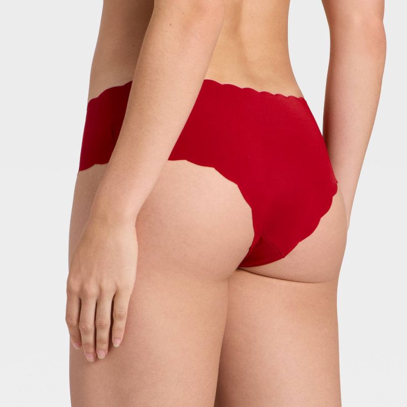 slide 2 of 5, Women's Scallop Cut Cheeky Underwear - Auden™ Red XL, 1 ct