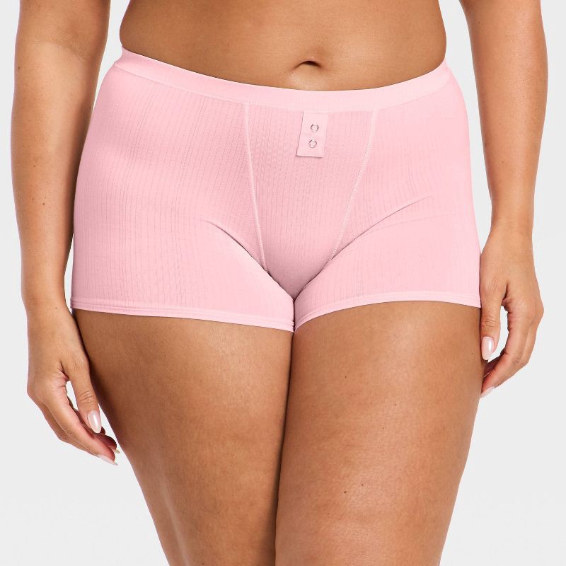slide 4 of 5, Women's Modal Blend Boy Shorts Underwear - Auden™ Blush S, 1 ct