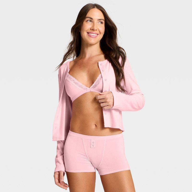 slide 3 of 5, Women's Modal Blend Boy Shorts Underwear - Auden™ Blush XL, 1 ct