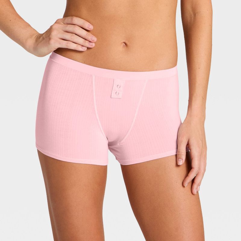 slide 1 of 5, Women's Modal Blend Boy Shorts Underwear - Auden™ Blush XL, 1 ct
