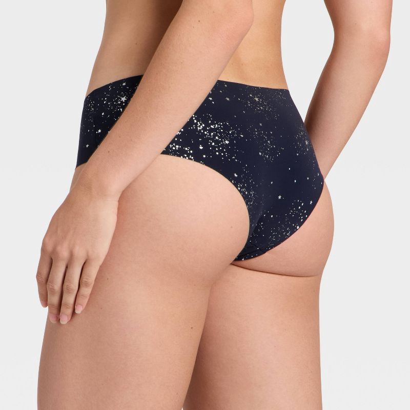 slide 2 of 5, Women's Invisible Edge Cheeky Underwear - Auden™ Blue Star Print XS, 1 ct