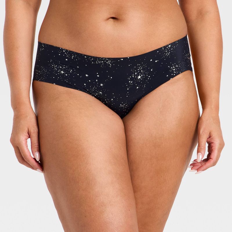 slide 4 of 5, Women's Invisible Edge Cheeky Underwear - Auden™ Blue Star Print XS, 1 ct