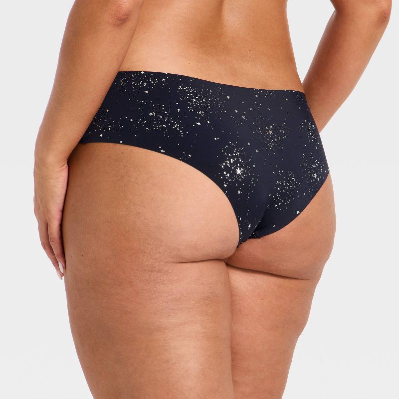 slide 5 of 5, Women's Invisible Edge Cheeky Underwear - Auden™ Blue Star Print XS, 1 ct