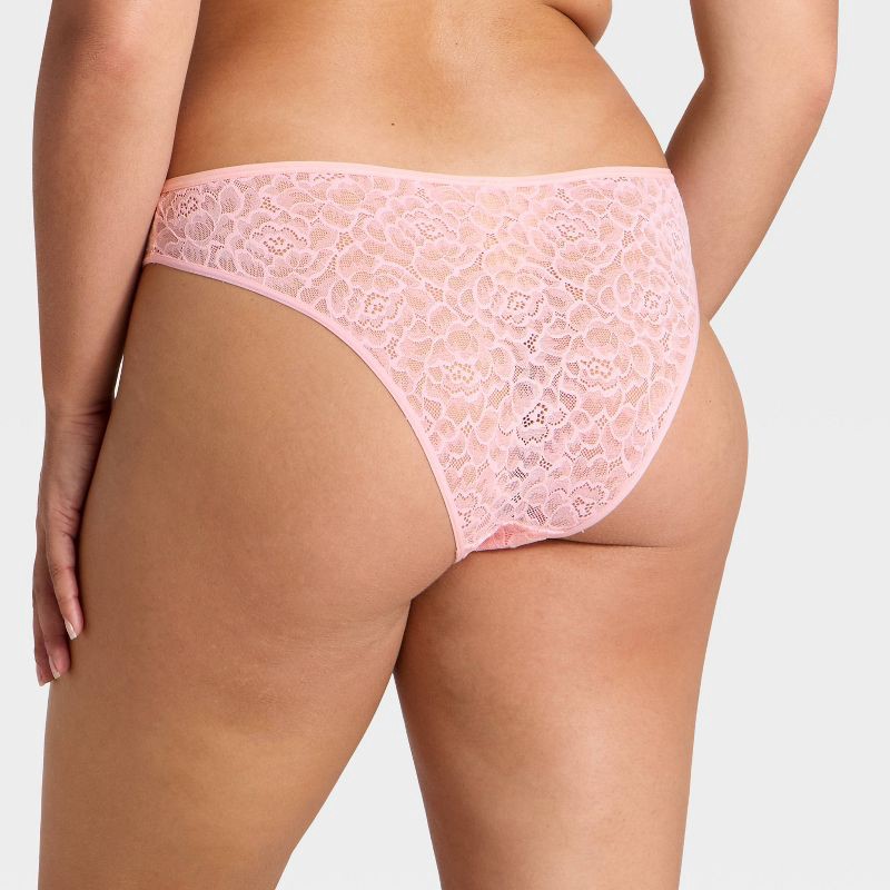 slide 5 of 5, Women's Rose Lace Cheeky Underwear - Auden™ Light Pink XS, 1 ct