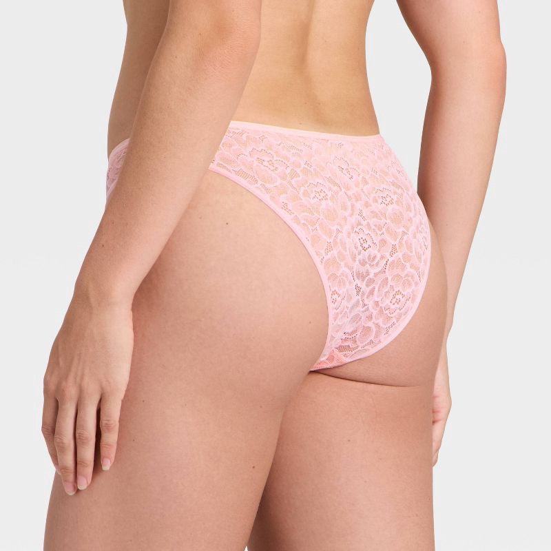 slide 2 of 5, Women's Rose Lace Cheeky Underwear - Auden™ Light Pink S, 1 ct