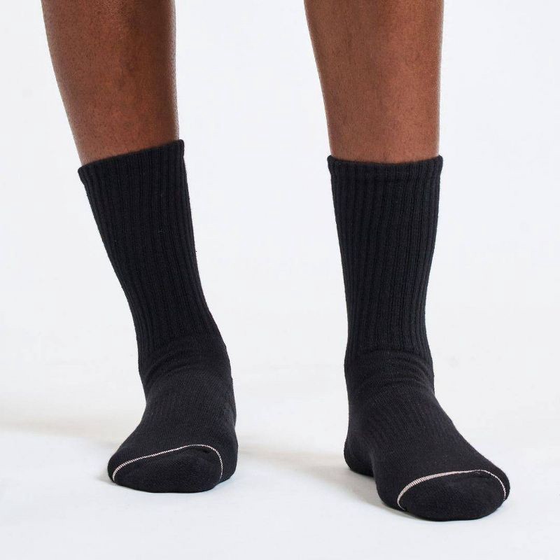 slide 3 of 3, Goldtoe Signature Collection Women's 6pk Modern Essentials Cotton Crew Socks - Black 6-9, 6 ct
