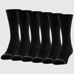 Goldtoe Signature Collection Women's 6pk Modern Essentials Cotton Crew Socks - Black 6-9