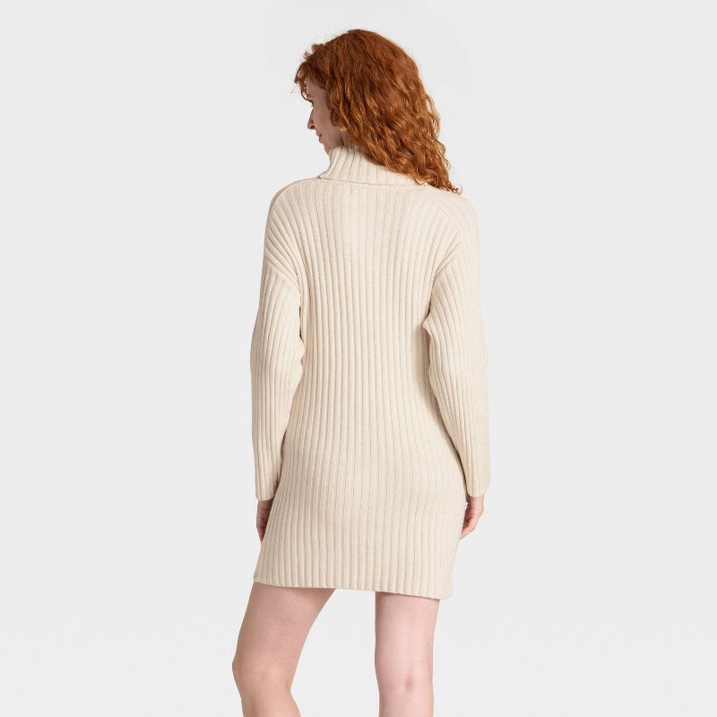 slide 2 of 3, Women's Mini Sweater Dress - A New Day™ Oatmeal XS, 1 ct