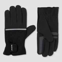 Isotoner Men's Tech Stretched Fleece Gloves - Black M