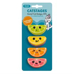 Catstages Dental Fruit Wedges Cat Toy - 4pk: Catnip Inside, Occupy and Pounce Activity
