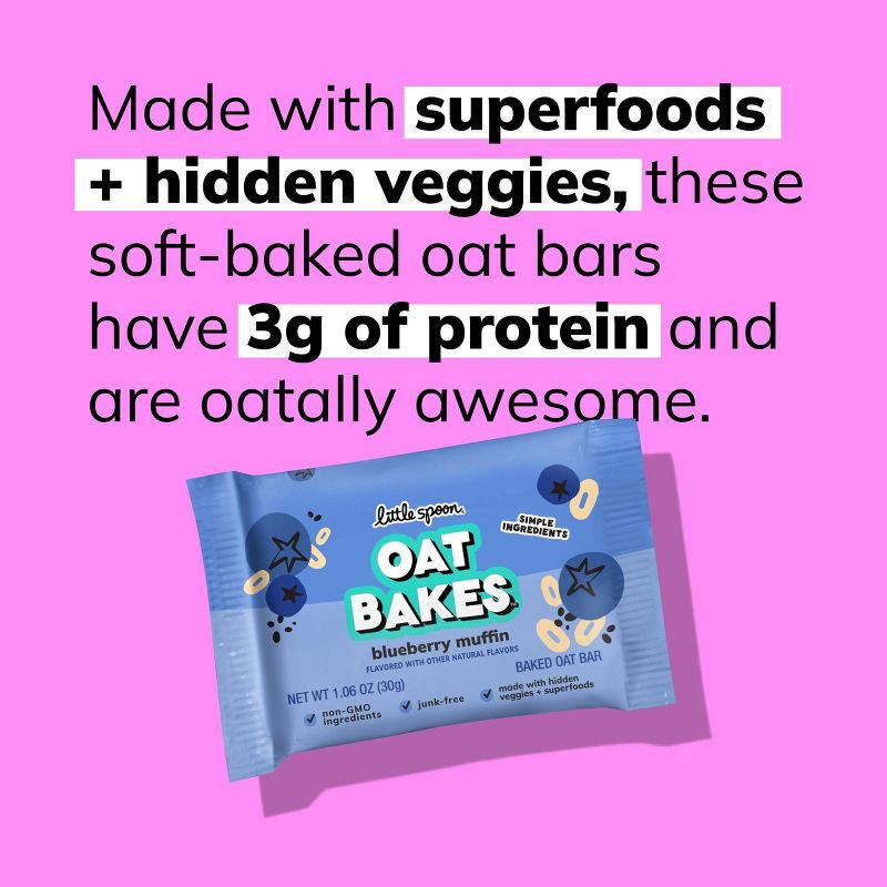 slide 4 of 7, Little Spoon Blueberry Muffin Baked Oat Baked Bar Kids' Snacks - 5.3oz/5ct, 5.3 oz, 5 ct