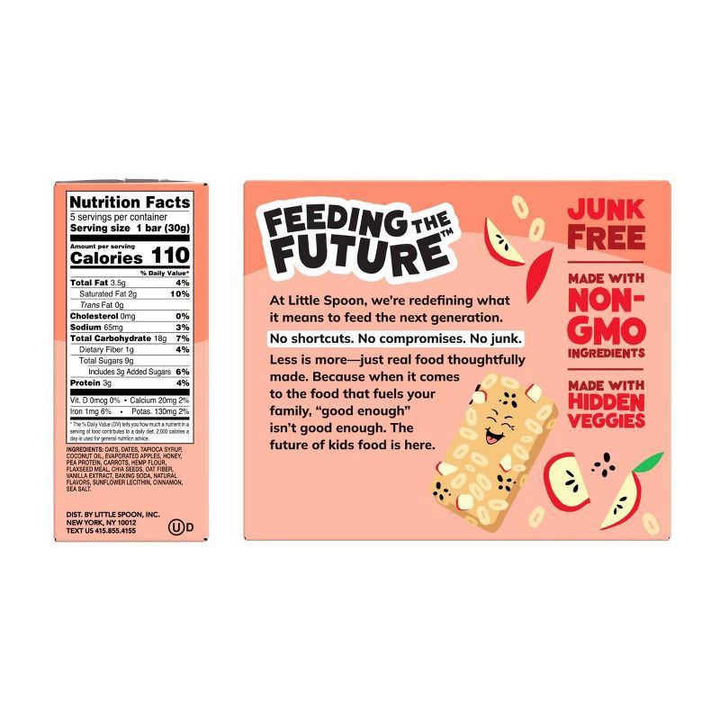 slide 2 of 7, Little Spoon Apple Pie Baked Oat Baked Bar Kids' Snacks - 5.3oz/5ct, 5.3 oz, 5 ct