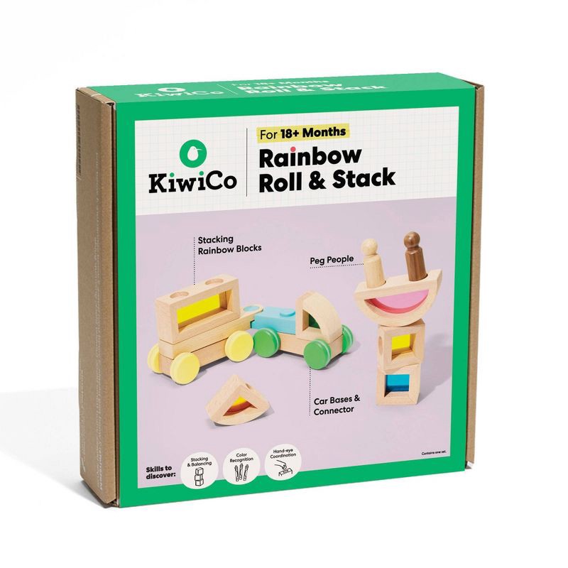 slide 1 of 11, KiwiCo Activity Play Center 18m+ - Rainbow Stack & Roll, 1 ct