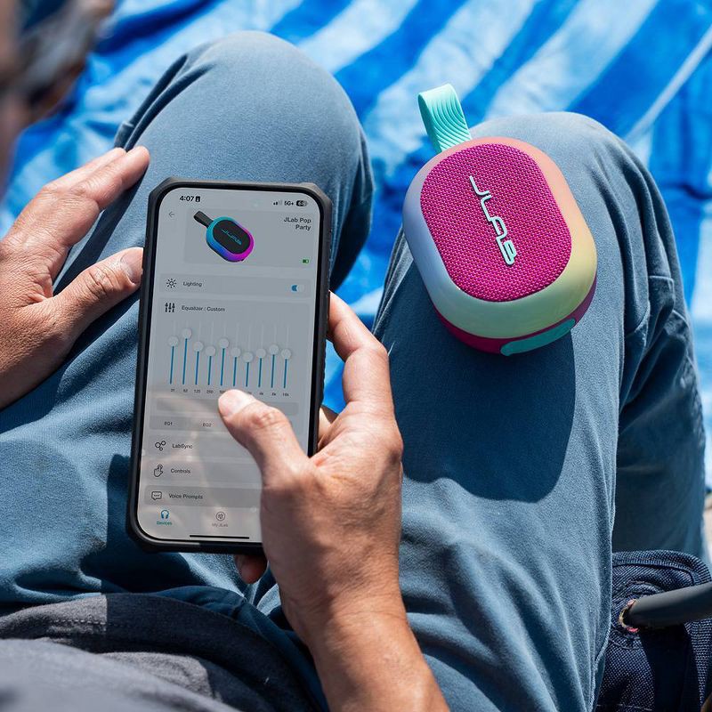 slide 4 of 9, JLab Pop Party Portable Speaker - Pink, 1 ct