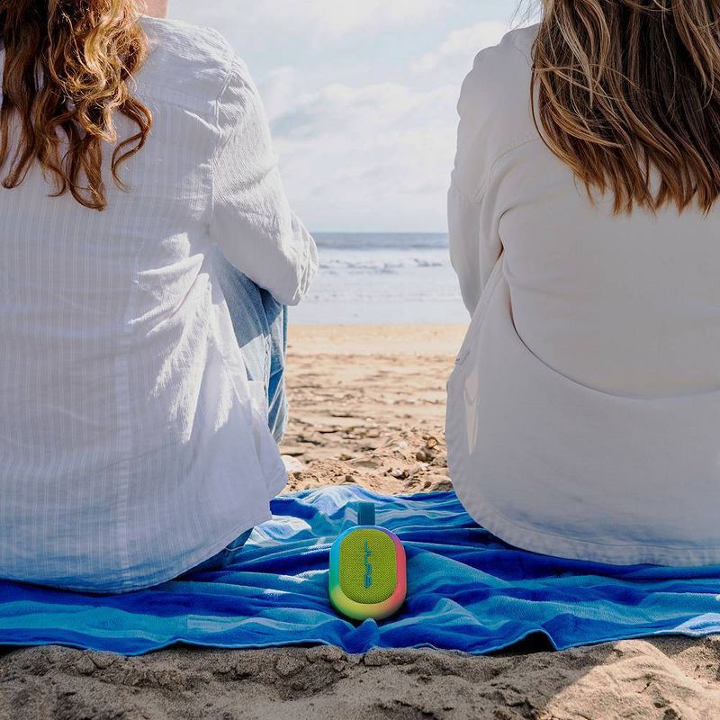 slide 7 of 9, JLab Pop Party Portable Speaker - Lime Green: Waterproof, USB-C, Bluetooth, LED Light, 1 ct