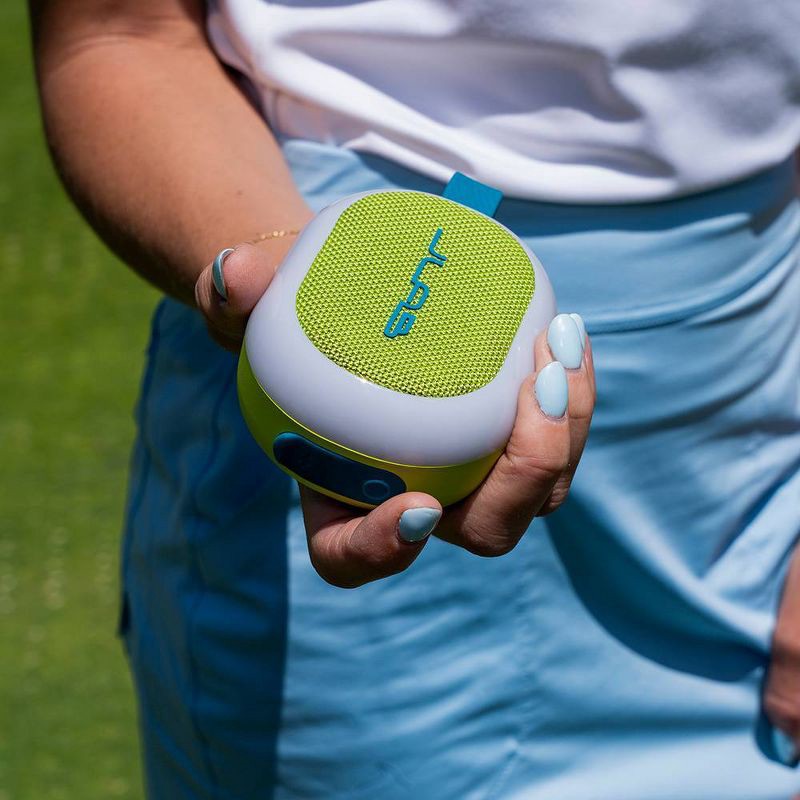 slide 9 of 9, JLab Pop Party Portable Speaker - Lime Green: Waterproof, USB-C, Bluetooth, LED Light, 1 ct